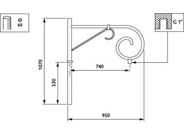   - 750 mm - 60 mm - 0° - RAL color - 