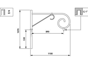   - 900 mm - 60 mm - 0° - RAL color - 