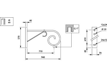   - 750 mm - 60 mm - 0° - RAL color - 
