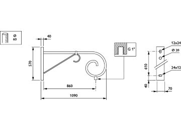   - 900 mm - 60 mm - 0° - RAL color - 