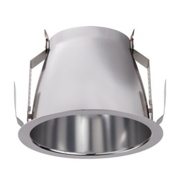 Calculite 7" Downlight Wide beam, Comfort Clear finish with white flange