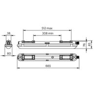 Dimension Drawing (without table) - WT120C G2 LED19S/840 PSU L600