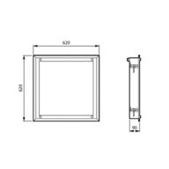 Dimension Drawing (without table) - CR352B LED60S/940 PSD W62L62