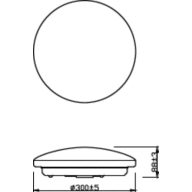 Dimension Drawing (without table) - CL261 DS Oyster 15.5W 30-40-65K IP54 ANZ