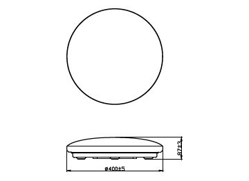 Dimension Drawing (without table) - CL261 DS Oyster 22W 30-40-65K IP54 ANZ
