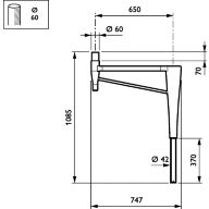  CITYCHARM BRACKETS - Pole-mounting bracket 1 arm - 650 mm - 60 mm - RAL color