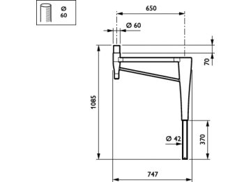  CITYCHARM BRACKETS - Pole-mounting bracket 1 arm - 650 mm - 60 mm - RAL color