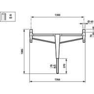  CITYCHARM BRACKETS - Pole-mounting bracket 2 arms 180° - 650 mm - 60 mm - RAL color