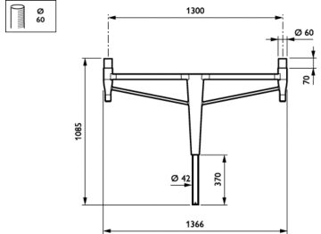  CITYCHARM BRACKETS - Pole-mounting bracket 2 arms 180° - 650 mm - 60 mm - RAL color