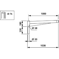 Dimension Drawing (without table) - JGP530 MBP-S 1000 76 RAL