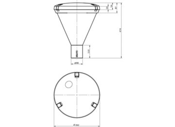 Dimension Drawing (without table) - BDS200 LED60/730-1P DM16P DGR ADC1 CLP