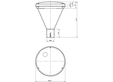 Dimension Drawing (without table) - BDS200 LED60/730-1P DM16P DGR ADC1 SCR