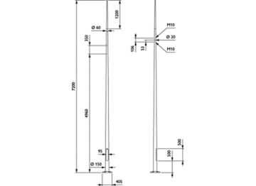  OCEAN ROAD POLES - Conical - 6.0 m - RAL color