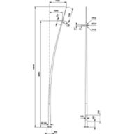 Dimension Drawing (without table) - YHB709 CUR 8000 SPK 2xHOLE-M10-60 RAL