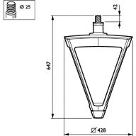 Dimension Drawing (without table) - BSP794 LED63-4S/740 DM70 MK-WH FG BK D9