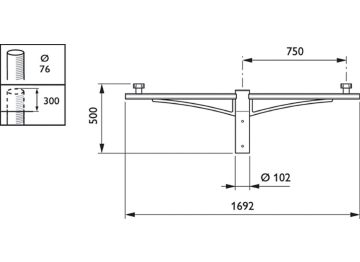 Dimension Drawing (without table) - JGB795 MBP-T 750 76 BK