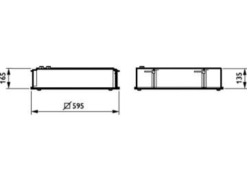 Dimension Drawing (without table) - CR250B LED55S/840 PSU W60L60 IP65