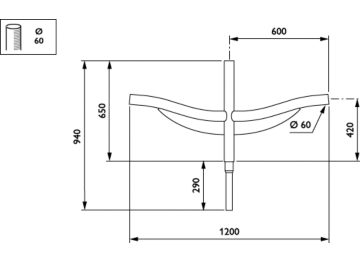  - 600 mm - 60 mm - 5° - RAL color - 