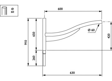   - 1200 mm - 60 mm - 5° - RAL color - 