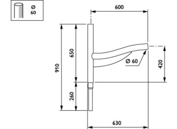   - 600 mm - 60 mm - 5° - RAL color - 