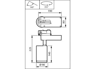 Dimension Drawing (without table) - ST770T 49S/830 DIA-VLC HOVL-V WH
