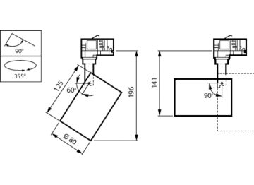Dimension Drawing (without table) - ST151T LED30S/940 WB WH