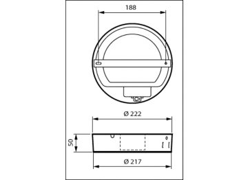 Dimension Drawing (without table) - DN145C LED20S/830 PSU II WH