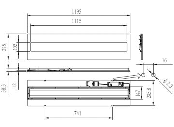 Dimension Drawing (without table) - RC136B G4 36_45_60S/840 PSD W30L120 OC