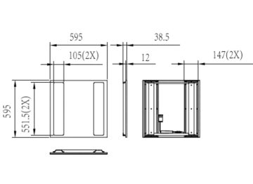 Dimension Drawing (without table) - RC136B G4 36_45_60S/840 PSD W60L60 OC