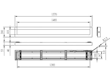 Dimension Drawing (without table) - SM136V G4 36_45_68S/840 PSU W20L157 OC