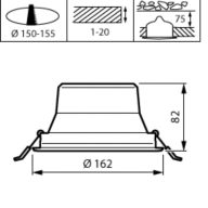 Dimension Drawing (without table) - DN142B 10S/830 PSD-E WR IP54