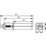 Dimension Drawing (with table) - CorePro LED PLC 360D 5.9W 3CCT 2P G24d