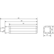Dimension Drawing (with table) - CorePro LED PLC 6.5W 840 4P G24q-2