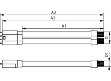Dimension Drawing (with table) - CorePro LED Urban PLL Mains 13W 830
