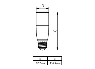 Dimension Drawing (with table) - CorePro LED Stick ND 9.5-75W T38 E27 840