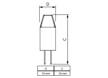Dimension Drawing (with table) - CorePro LEDcapsuleLV 1-10W G4 827micro