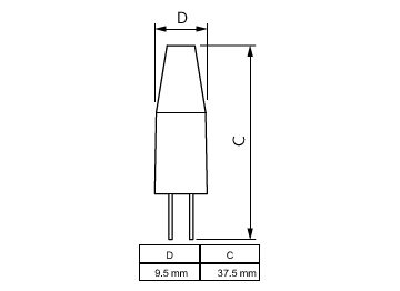 Dimension Drawing (with table) - CorePro LEDcapsuleLV 1.7-20W G4micro 827
