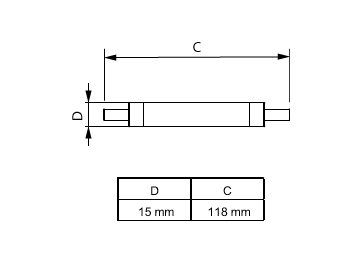 Dimension Drawing (with table) - CorePro R7S 118mm 7.2-60W 830