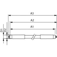 Dimension Drawing (with table) - CorePro LEDtube HF 1500mm HO 26.7W 840T5
