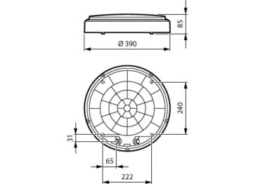 Dimension Drawing (without table) - WL140V LED20S/840 PSU WH