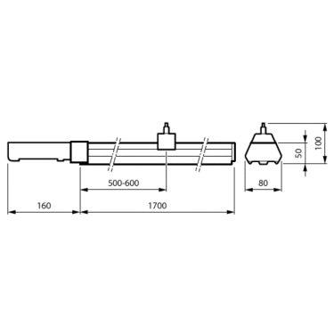 Philips CoreLine trunking gen2.5, 50 W, L1700 mm, 8000 lm | Signify