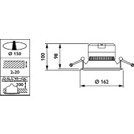Dimension Drawing (without table) - DN140B LED10S/840 PSU WR IP54 PI6