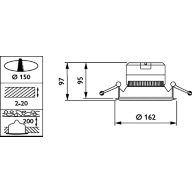 Dimension Drawing (without table) - DN140B LED10S/830 PSU WR PI6