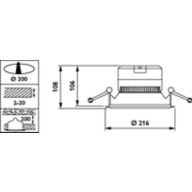 Dimension Drawing (without table) - DN140B LED20S/840 PSU C PI6