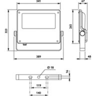 Dimension Drawing (without table) - BVP125 LED120-4S/740 PSU S ALU C1KC3