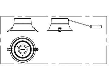 Dimension Drawing (without table) - DN393X LED22/840 P20L1W D200 AL CAUG2