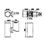 Dimension Drawing (without table) - BWP411 LED WW 220V 40W NB PSU 7012
