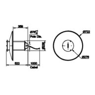 Dimension Drawing (without table) - BDS400 LED WW 220V 30W WB PSU 7012