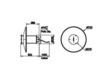 Dimension Drawing (without table) - BDS400 LED WW 220V 60W WB PSU 7012