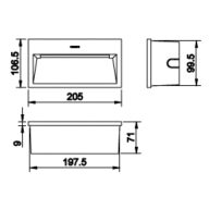 Dimension Drawing (without table) - BWP400 LED NW 220V 12W WB PSU 7012